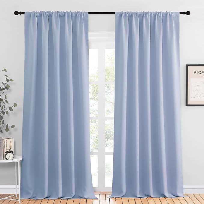 NICETOWN Blackout Curtains for Living Curtains, Vintage Blue, 2 Panels by NICETOWN