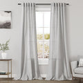 Grey Linen Blend Drapes 84 Inch Length 2 Panels Set Back Tab Rod Pocket Light by Nanspring