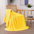 Bright Yellow Fleece Throw Blanket 50”×60” by linecooo