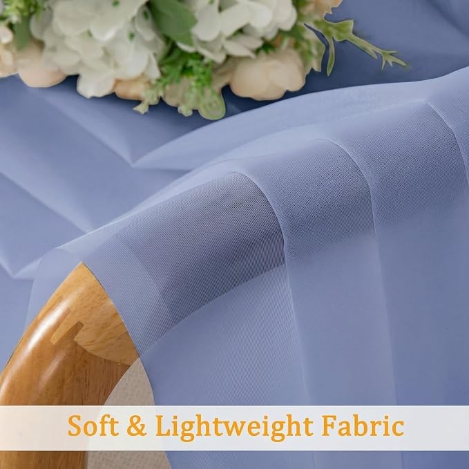 Gwine Denim Blue Sheer Curtains 63 Inch Length - Image 9