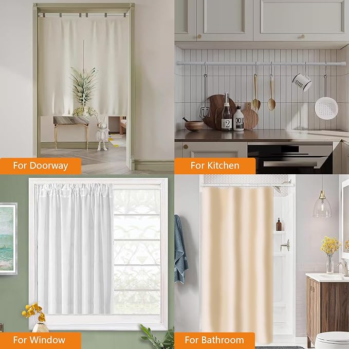 KXLife 4 Pcs Spring Tension Curtain Rod Adjustable 28 to 40 Inches, 5/8" - Image 5