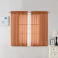 Chyhomenyc Orange Sheer Curtains 45 Inch Long 2 Panels, Light Filtering Rod by Chyhomenyc