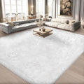 Ciicool White Faux Fur Rug 8 x 10 Feet, Large Fluffy Carpet, Faux Fur Sheepskin by CIICOOLHomeDeco
