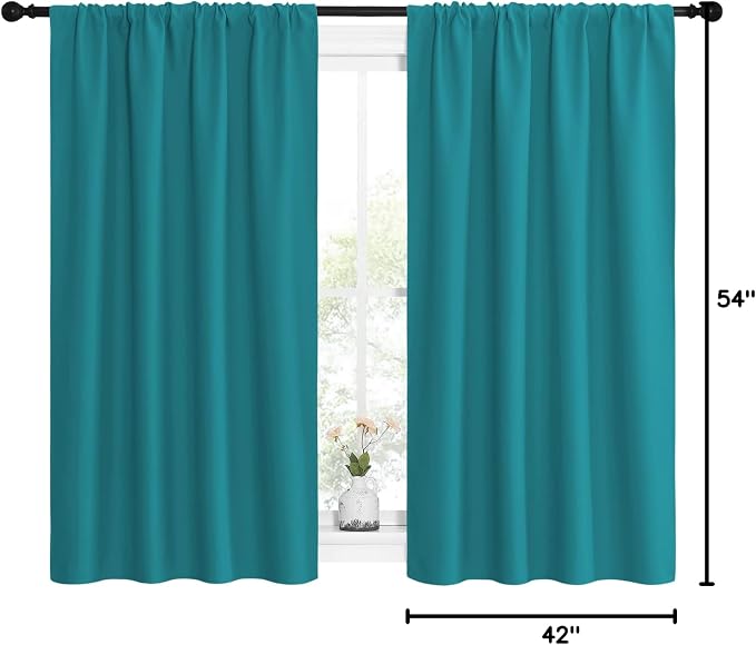 NICETOWN Peacock Blue Blackout Curtains Panels - Image 10