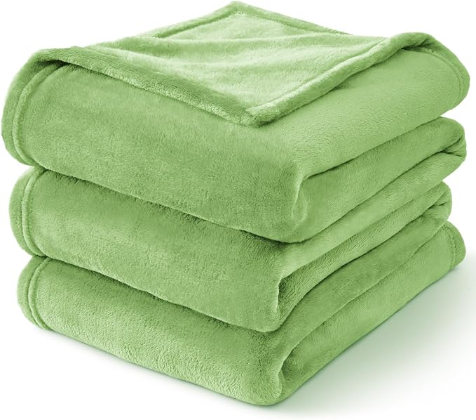 BEDELITE Fleece Blankets Queen Size Grass Green Throw Blankets - Image 6