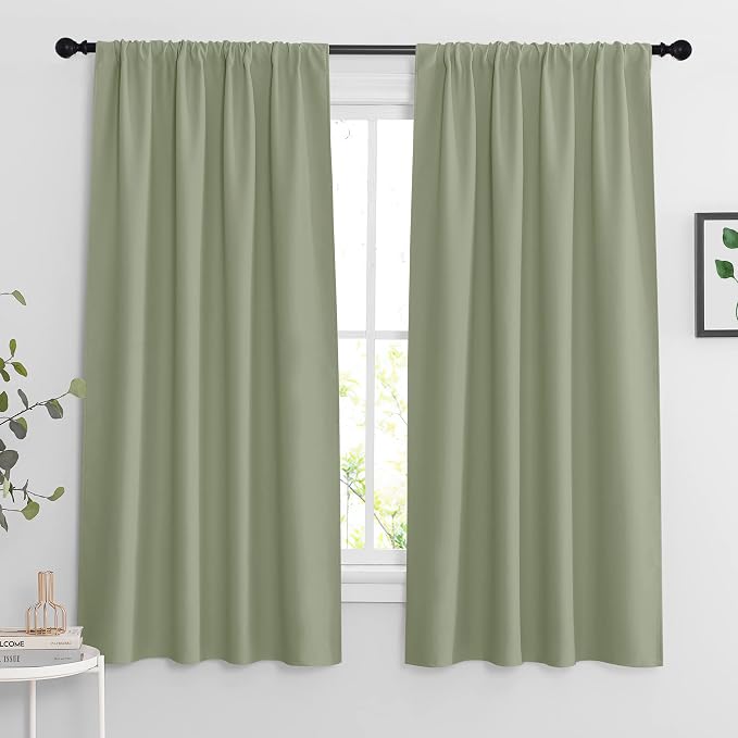 RYB HOME Blackout Curtains for Bedroom Living Room 63 inches Long, Thermal by RYBHOME