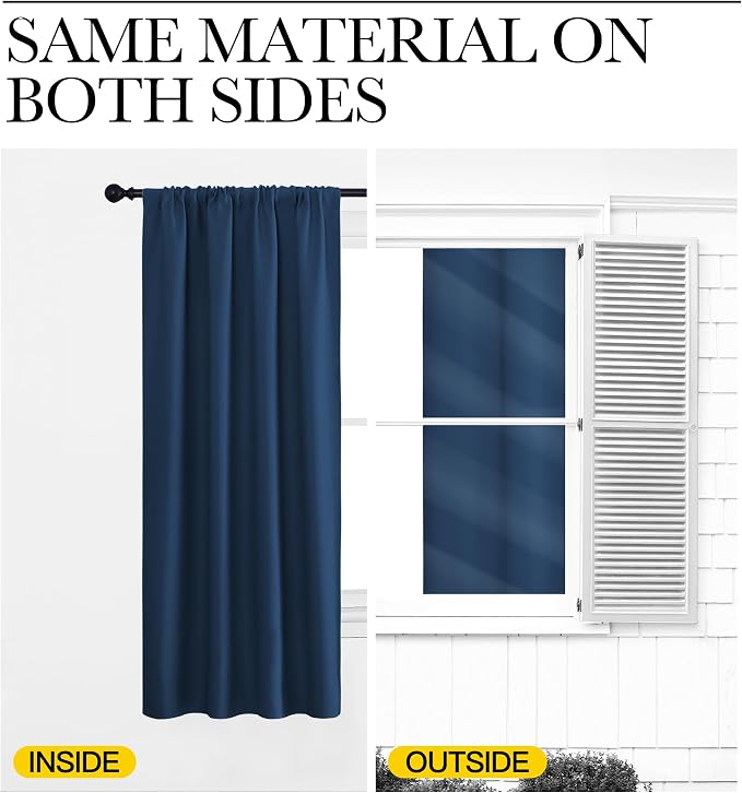 NICETOWN Living Room Curtains, Moroccan Blue, 1 Pair, 70 x 84-inch, Home - Image 5