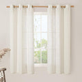 LAMIT Sheer Linen Curtains 63 inches Length, Light Filtering Panels Bronze by LAMIT
