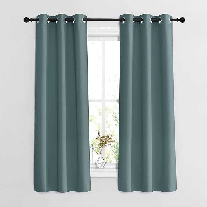 NICETOWN Blackout Greyish Blue Curtains 2 Panels Set by NICETOWN