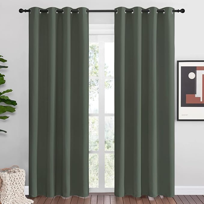 NICETOWN Dark Mallard Blackout Curtains Grommet by NICETOWN