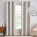 MIULEE 100% Blackout Linen Textured Curtains by MIULEE