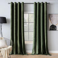 MIULEE Velvet Curtains Olive Green Elegant Grommet Curtains Thermal Insulated by MIULEE