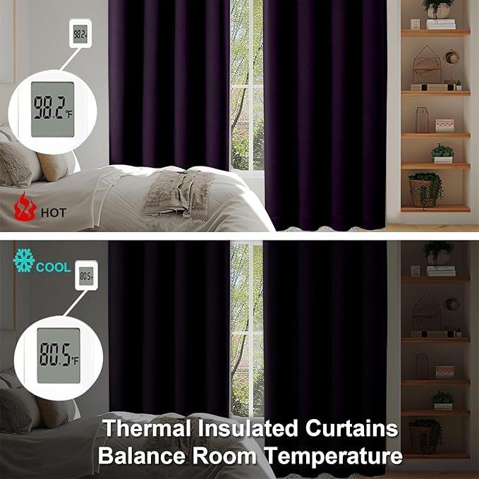 Simplebrand Ava Blackberry Short Blackout Curtains - Image 6