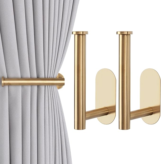 Groleca 2 Pack Adhesive Curtain Holdbacks Curtain Tie Backs Curtain Holdbacks by GROLECA