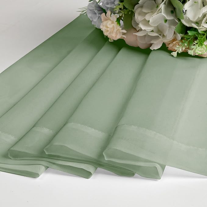 OWENIE Sheer Curtains, Sage Green Sheer Curtains 78 inch Length 2 Panels Set - Image 7