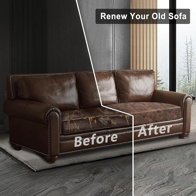 Leather Look Couch Cushion Covers Sofa Seat Slipcovers Sets Couches Furniture - Image 7