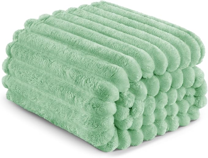 Exclusivo Mezcla King Size Flannel Fleece Blanket, Super Soft Striped Jacquard - Image 6