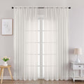 OVZME Ivory Sheer Curtains 78 Inches Long 2 Panels by OVZME