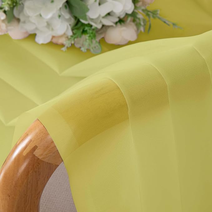 OVZME Sheer Curtains 63 inch Length 2 Panels Set - Image 3