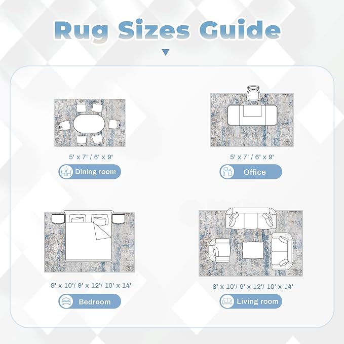 Area Rugs 8x10 for Living Room: Washable Rug Modern Abstract Neutral Soft - Image 8