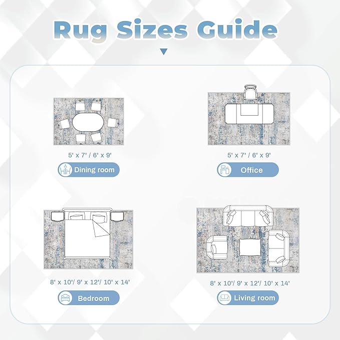 pmtsns Area Rugs 10x14 Living Room: Washable Rug Modern Abstract Neutral Soft - Image 8