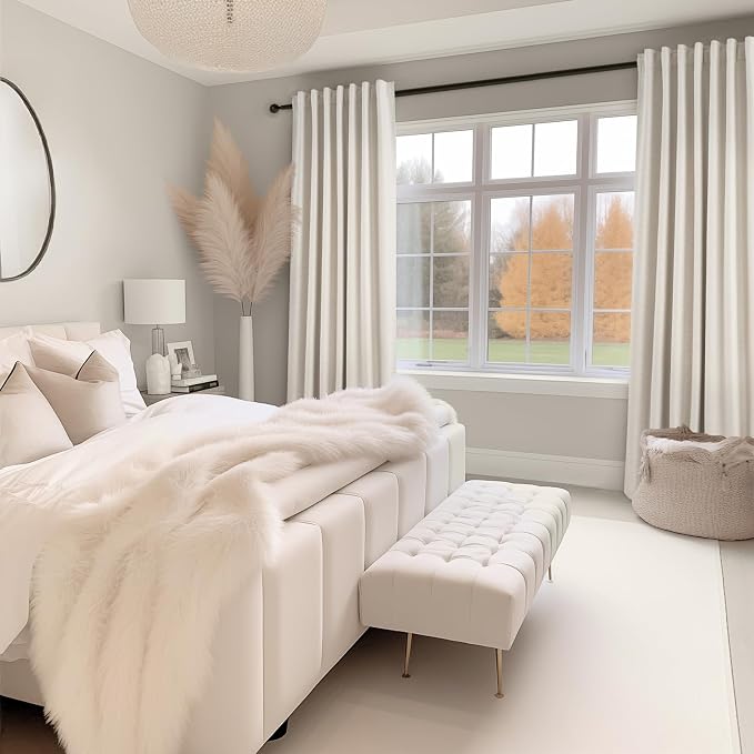 Topfinel 78 Inch Long Linen Blackout Curtains 2 Panels Set - Image 5
