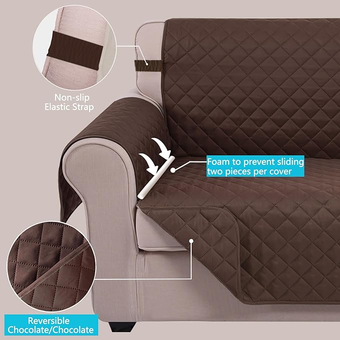 U-NICE HOME Loveseat Sofa Cover Reversible Couch Covers - Image 3