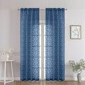 Chyhomenyc Dusty Blue Sheer Curtains 90 Inch Length 2 Panels Set, Light by Chyhomenyc