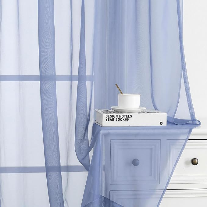 Chyhomenyc Sheer Curtains 108 Inch Length 2 Panels Set - Image 7