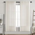 Nanspring Cream Semi Sheer Linen Curtains 73 Inch Length by Nanspring