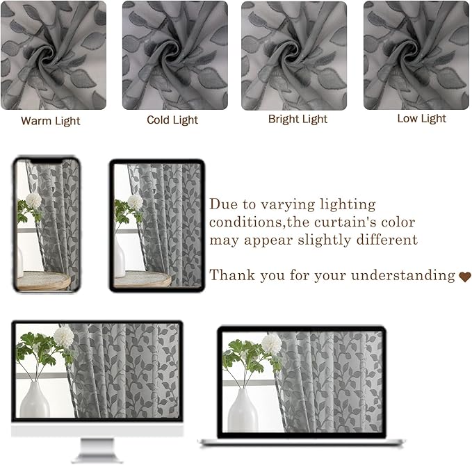 Chyhomenyc Charcoal Grey Sheer Valances - Image 7
