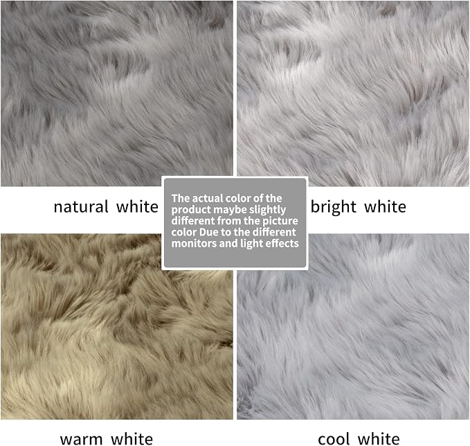 Tangsoo Round Faux Fur Rugs, Sheepskin Round Rug 3ft, 3x3 Fuzzy Plush Fur Rug - Image 2