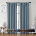 Simplebrand Ava Stone Blue Blackout Curtains by Simplebrand
