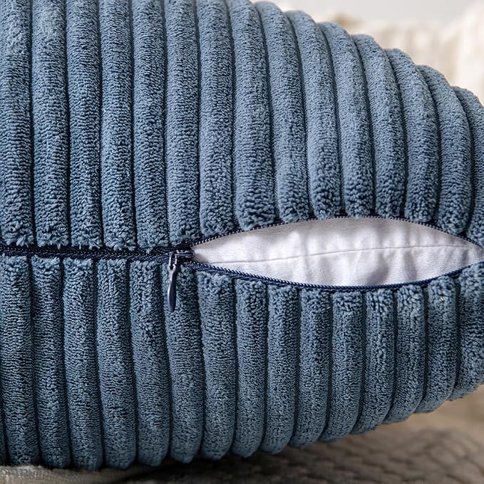 MIULEE Blue Decorative Lumbar Throw Pillow Covers 12x20 Inch - Image 3