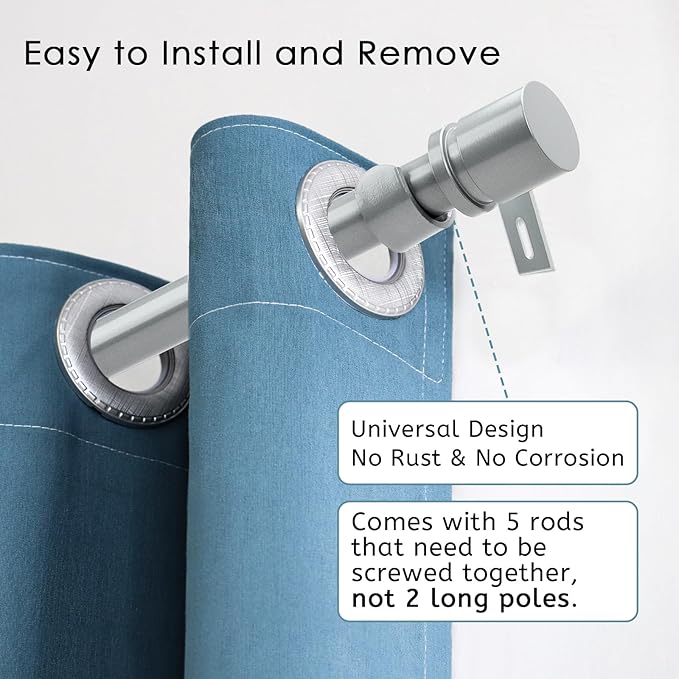 Byondeth Curtain Rods for Windows 16 to 88 Inches Adjustable Length 1 Inch - Image 2