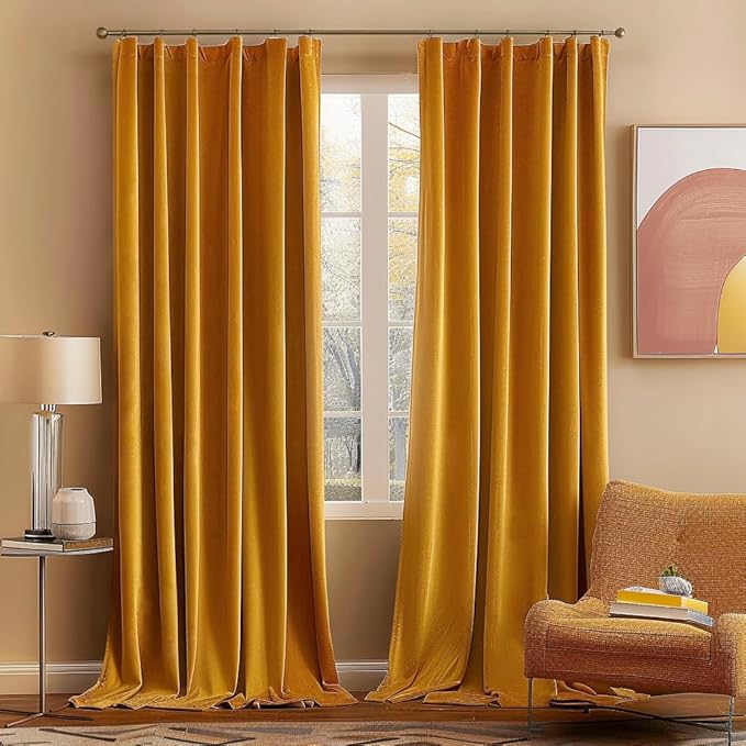 MIULEE Velvet Curtains 96 inches 2 Panels by MIULEE
