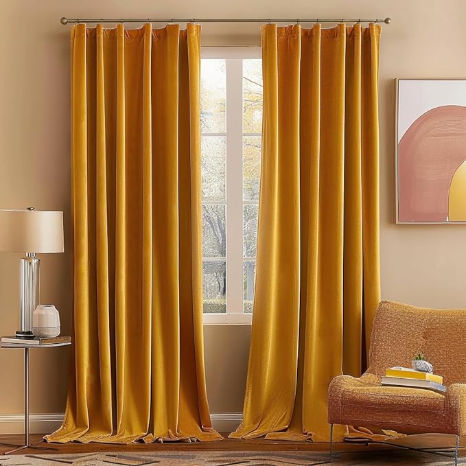 MIULEE Velvet Curtains 2 Panels Luxury Blackout Curtains by MIULEE
