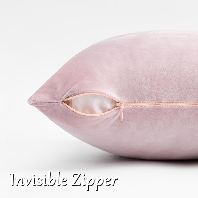 GIGIZAZA Sweet Lilac Velvet Throw Pillow Covers 16x16 Pack of 2 | Decorative - Image 4