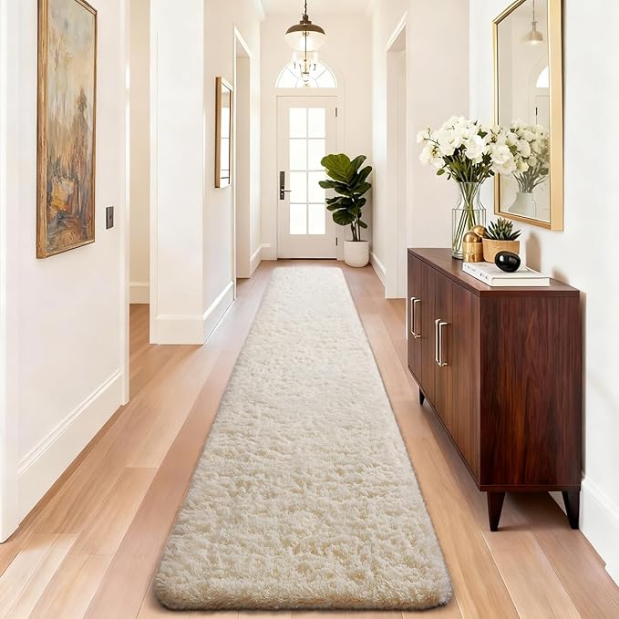 Ophanie 2x10 Runner Rug for Hallway, Upgrade Non-Slip Fluffy Soft Bedside Rugs - Image 3