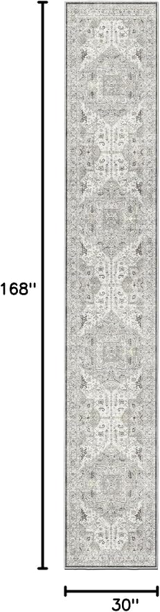 Madane Hallway Runner Rug 2'6''x14' Kitchen Runner, Non Slip Vintage Runners - Image 2