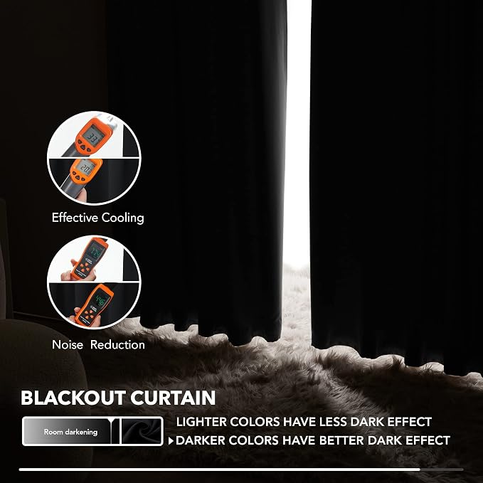 Deconovo Back Tab and Rod Pocket Blackout Curtains -, Thermal Insulated - Image 5