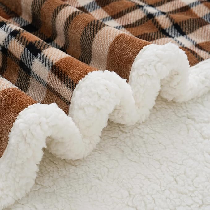 PU MEI Sherpa Fleece Throw Blanket 80" x 90" Reversible Plush Fluffy Large Big - Image 6