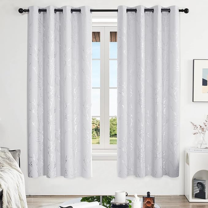 Deconovo Greyish White Curtains, Room Darkening Curtain, Thermal Insulated - Image 2
