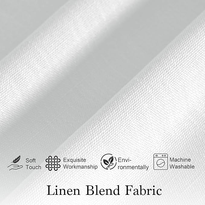 RYB HOME 2 Panels Valance for Windows Thick Faux Linen Blended Light Filtering - Image 3