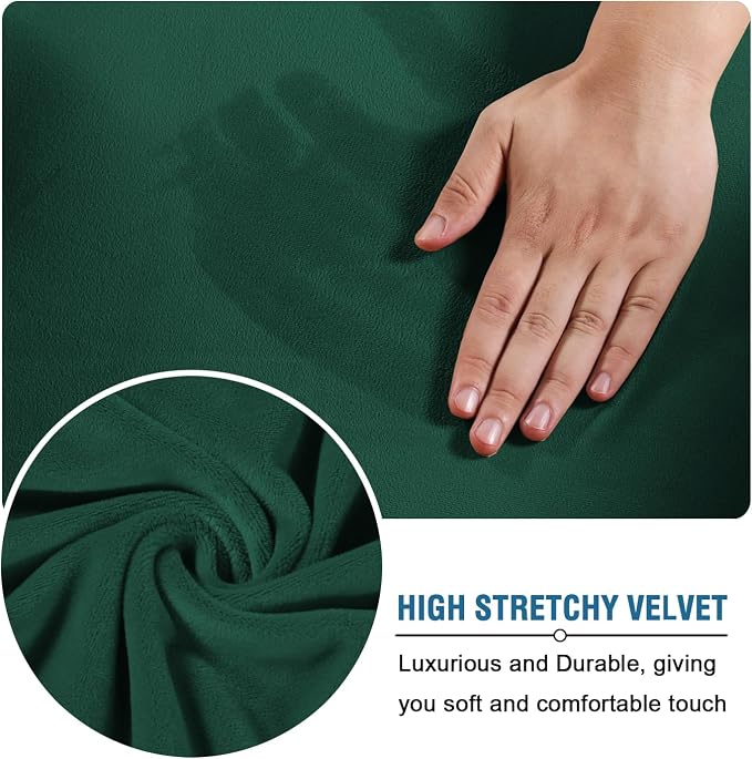 H.VERSAILTEX Modern Velvet Plush 4 Piece High Stretch Sofa Slipcover Furniture - Image 5