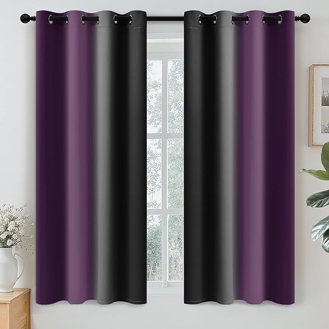 Yakamok Blackout Ombre Purple and Black Curtains by Yakamok