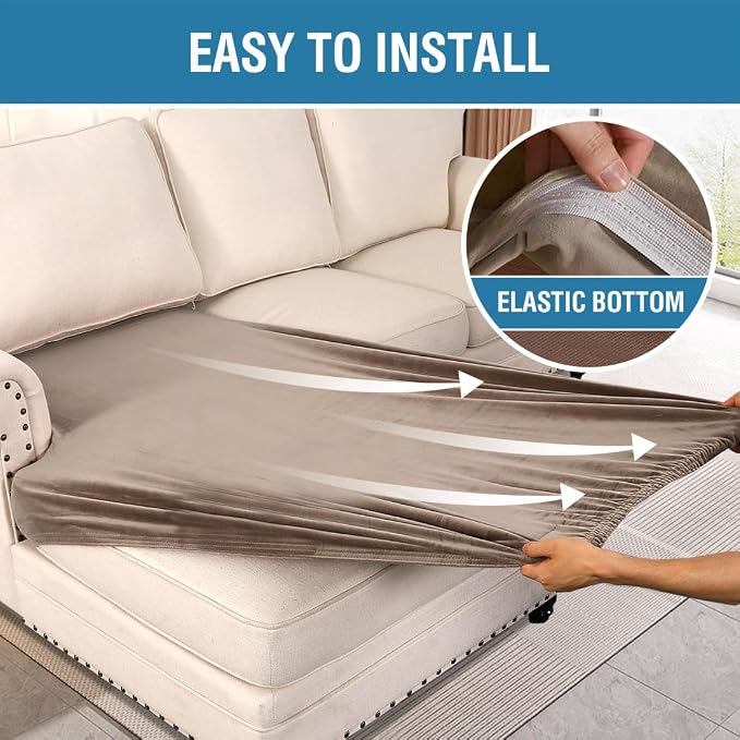 H.VERSAILTEX Velvet Stretch Individual Chaise Cover Sectional Couch Covers - Image 4