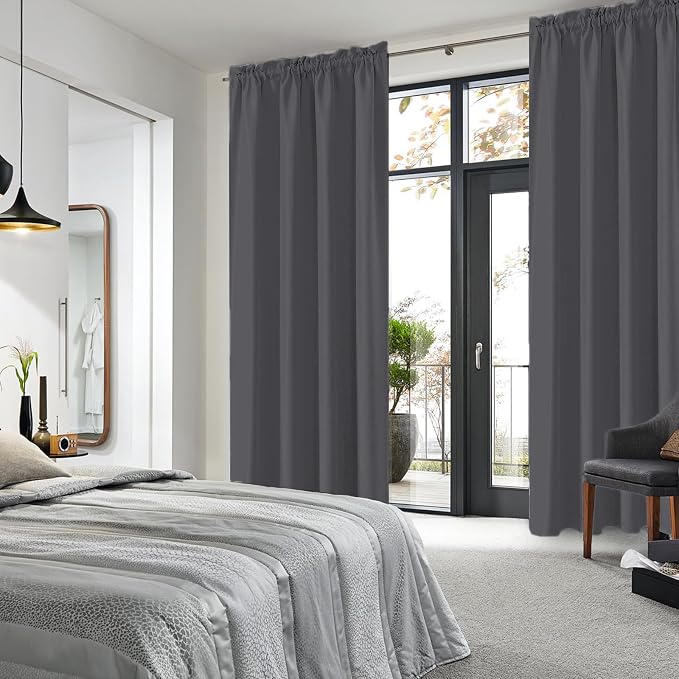DWCN Dark Grey Blackout Curtains - Image 2
