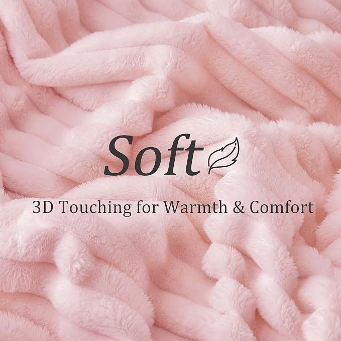 BEDELITE Full Size Blanket for Bed, 300GSM Soft & Warm Fleece Pink Blanket - Image 4