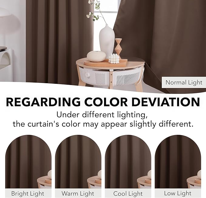 Deconovo Blackout Curtains, Thermal Insulated, W42 x L63 2 Panels, Back Tab - Image 6
